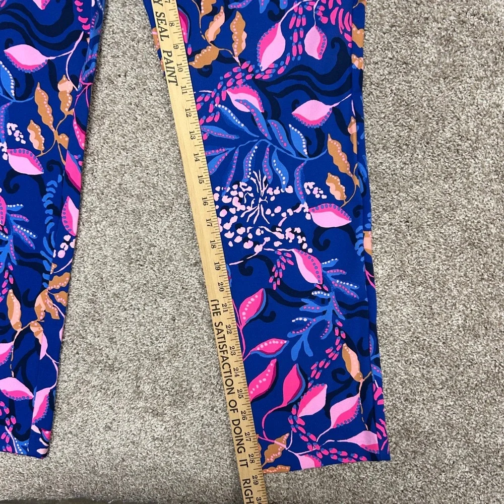 Lilly Pulitzer Kelly Knit Pants Women Size 12 Borealis Blue Absolute Purrfection
